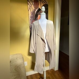 Light Beige Drape Front Trench Coat